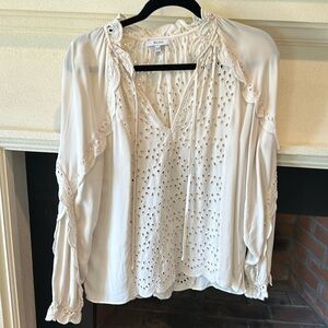 Reiss silk blouse in ivory size 6